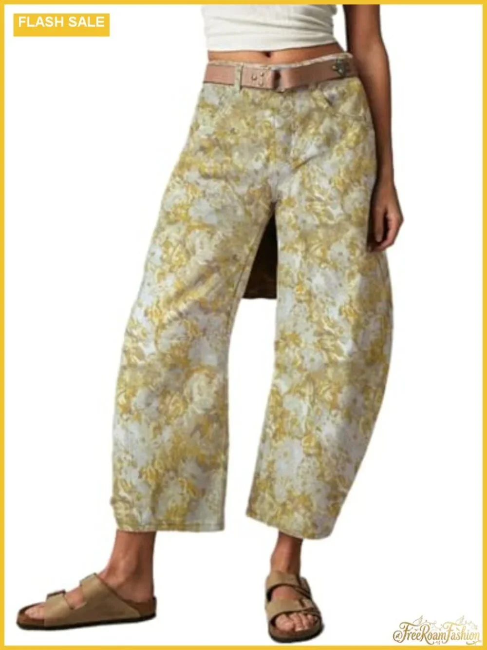 High Rise Wide Leg Cropped Barrel Jeans Women Baggy Y2K Graffiti Denim